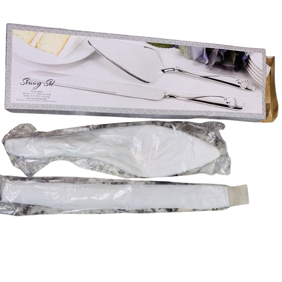 Silver Plated Wedding Cake Serving Set‎ Graceful Heart Hortense Hewitt - Picture 5 of 9